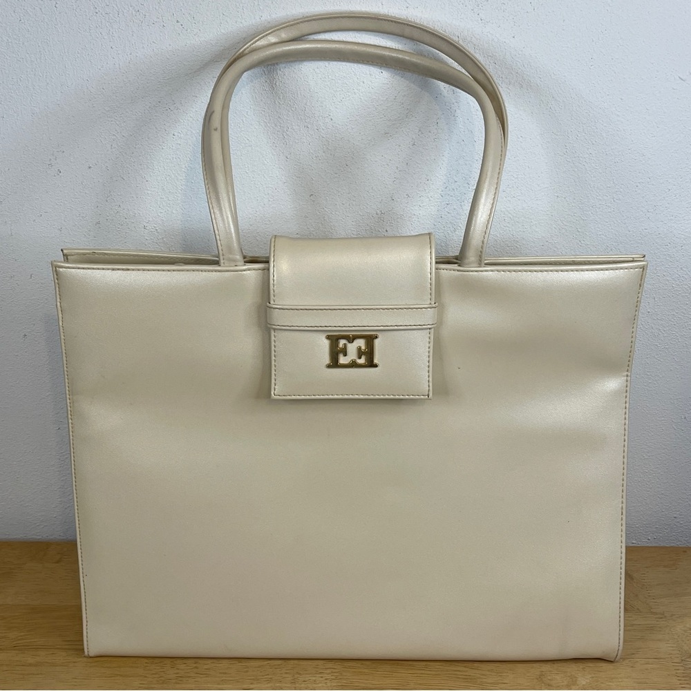 Escada Sunset Boulevard Cream Ivory Tote Handbag - Picture 6 of 16